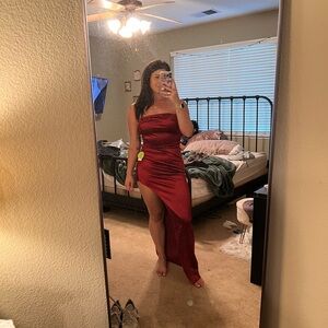 Windsor Red Leg slit Dress